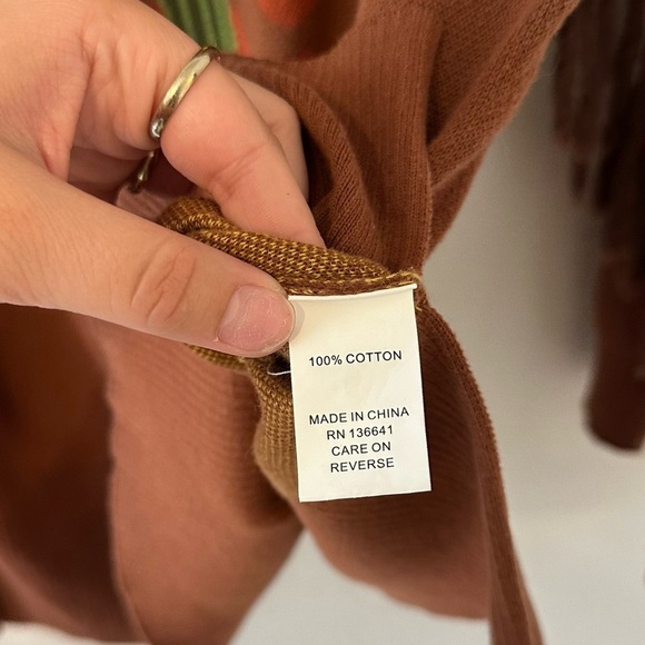 cotton & rye cactus arizona desert long sleeve fringe sweater - Picture 8 of 8